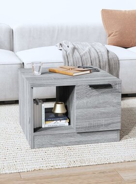 VidaXL Salontafel 50x50x36 cm bewerkt hout grijs sonoma eikenkleurig