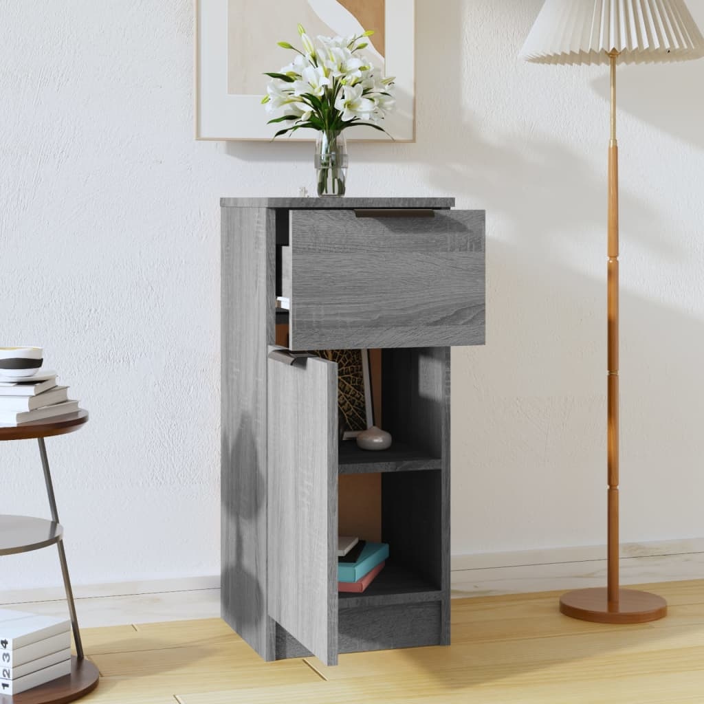 VidaXL Dressoir 30x30x70 cm bewerkt hout grijs sonoma eikenkleurig