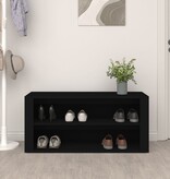VidaXL Schoenenrek 100x35x45 cm bewerkt hout zwart