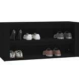 VidaXL Schoenenrek 100x35x45 cm bewerkt hout zwart