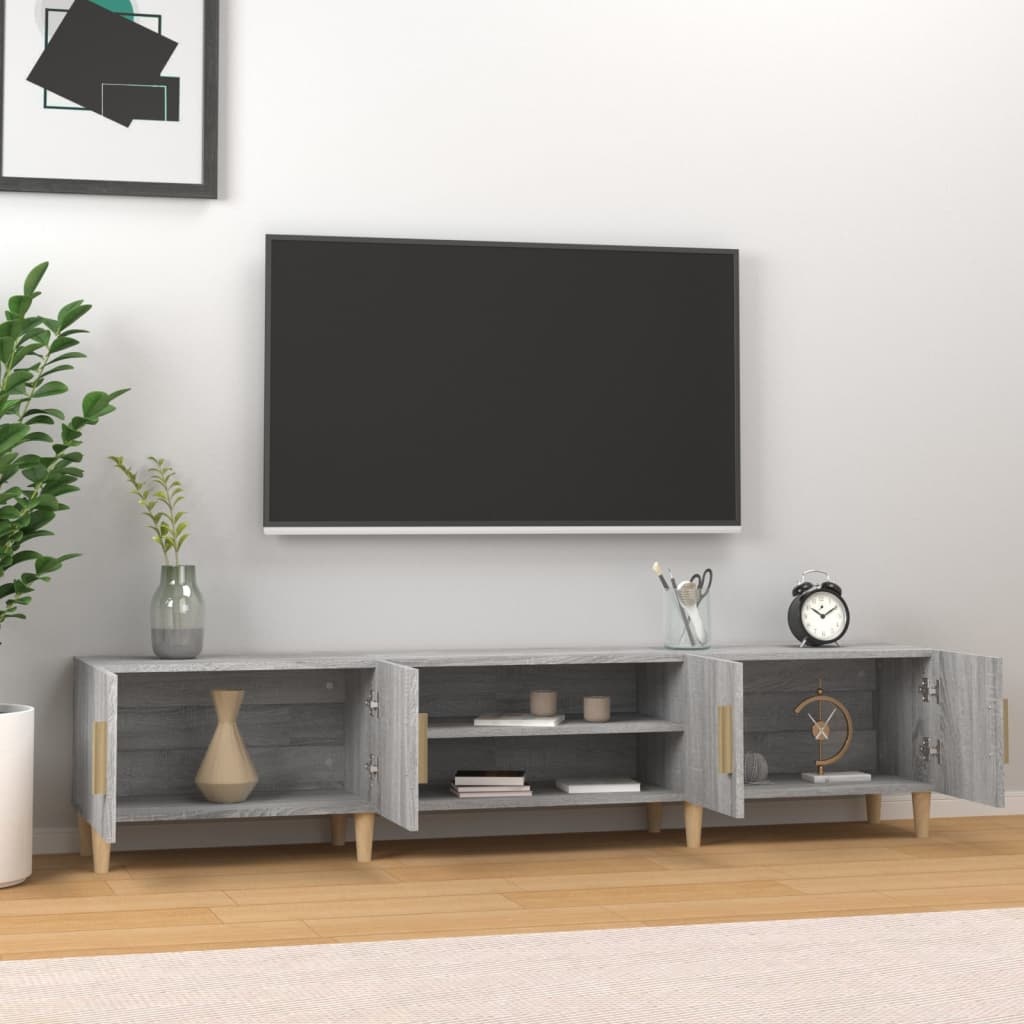 VidaXL Tv-meubel 180x31,5x40 cm bewerkt hout grijs sonoma eikenkleurig