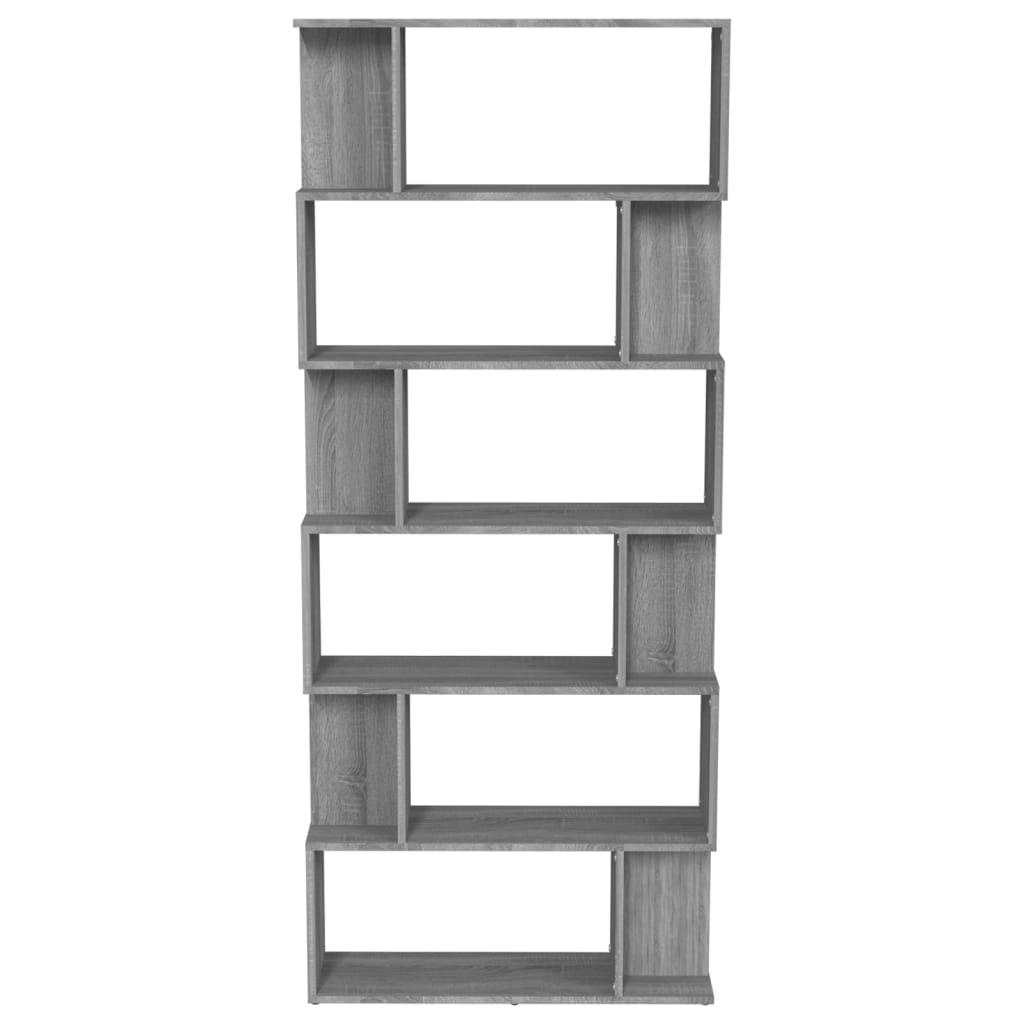 VidaXL Boekenkast/kamerscherm 80x24x192 cm bewerkt hout grijs sonoma