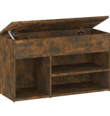 VidaXL Schoenenbankje 80x30x45 cm bewerkt hout gerookt eikenkleurig