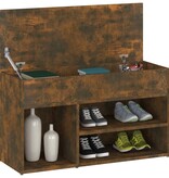 VidaXL Schoenenbankje 80x30x45 cm bewerkt hout gerookt eikenkleurig