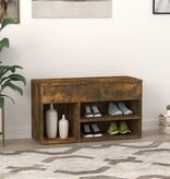 VidaXL Schoenenbankje 80x30x45 cm bewerkt hout gerookt eikenkleurig