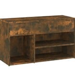 VidaXL Schoenenbankje 80x30x45 cm bewerkt hout gerookt eikenkleurig