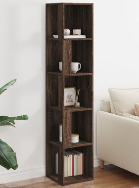 VidaXL Hoekkast 33x33x164,5 cm bewerkt hout bruin eikenkleur
