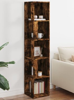 VidaXL Hoekkast 33x33x164,5 cm bewerkt hout gerookt eikenkleurig