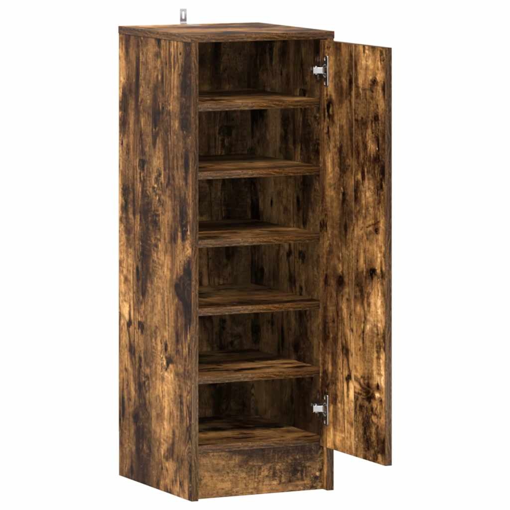VidaXL Schoenenkast 32x35x92 cm bewerkt hout gerookt eikenkleurig