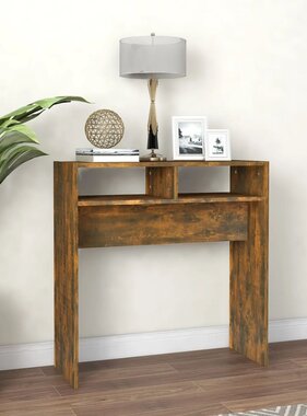 VidaXL Wandtafel 78x30x80 cm bewerkt hout gerookt eikenkleurig