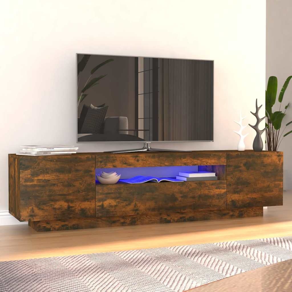 VidaXL Tv-meubel met LED-verlichting 160x35x40 cm gerookt eikenkleurig