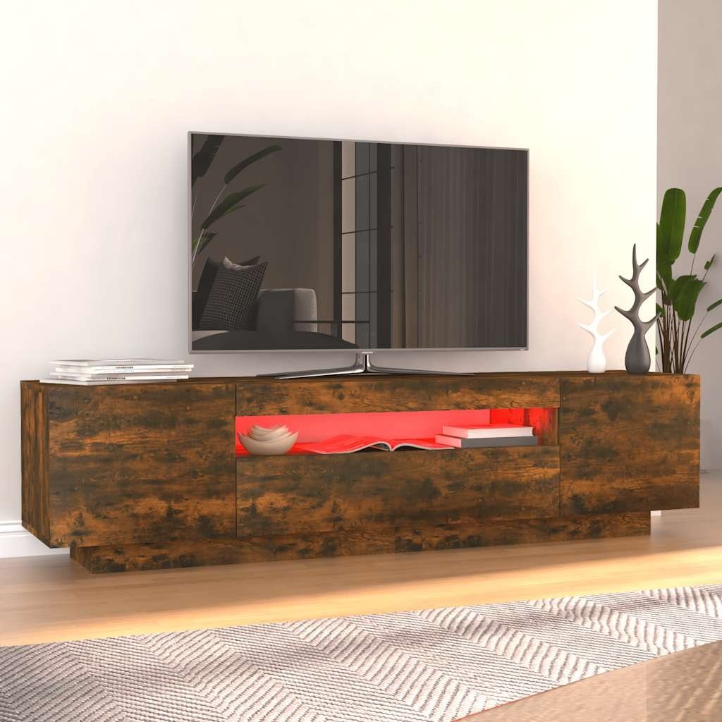 VidaXL Tv-meubel met LED-verlichting 160x35x40 cm gerookt eikenkleurig