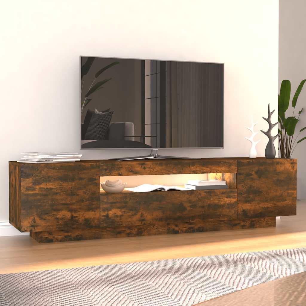 VidaXL Tv-meubel met LED-verlichting 160x35x40 cm gerookt eikenkleurig