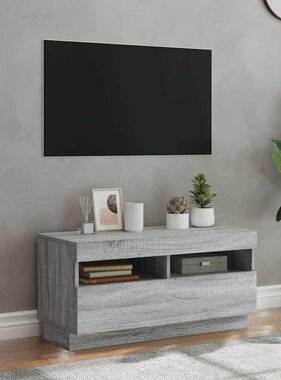 VidaXL Tv-meubel met LED-verlichting 80x35x40 cm grijs sonoma eiken