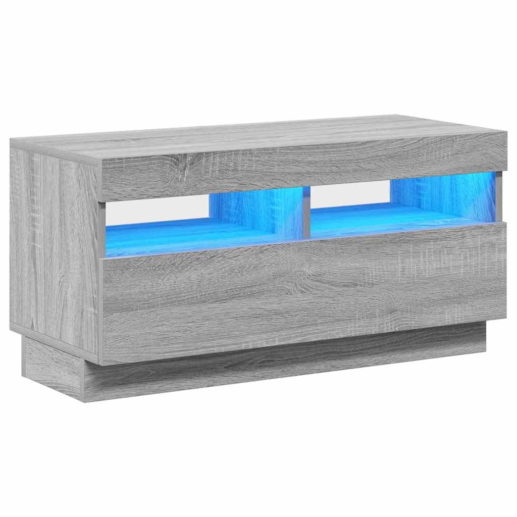 VidaXL Tv-meubel met LED-verlichting 80x35x40 cm grijs sonoma eiken