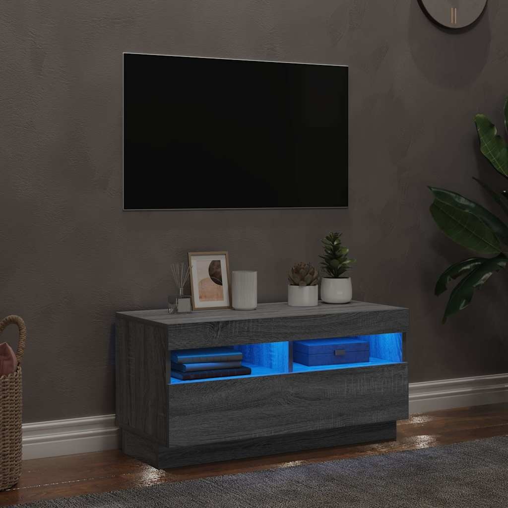 VidaXL Tv-meubel met LED-verlichting 80x35x40 cm grijs sonoma eiken