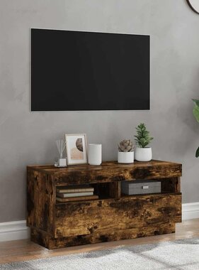 VidaXL Tv-meubel met LED-verlichting 80x35x40 cm gerookt eikenkleurig