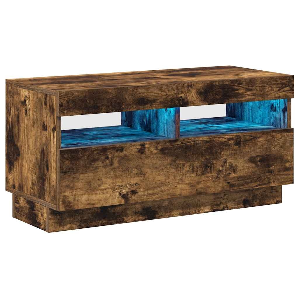 VidaXL Tv-meubel met LED-verlichting 80x35x40 cm gerookt eikenkleurig
