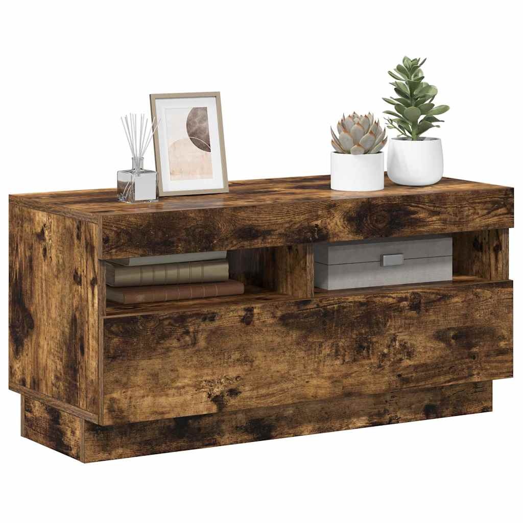 VidaXL Tv-meubel met LED-verlichting 80x35x40 cm gerookt eikenkleurig