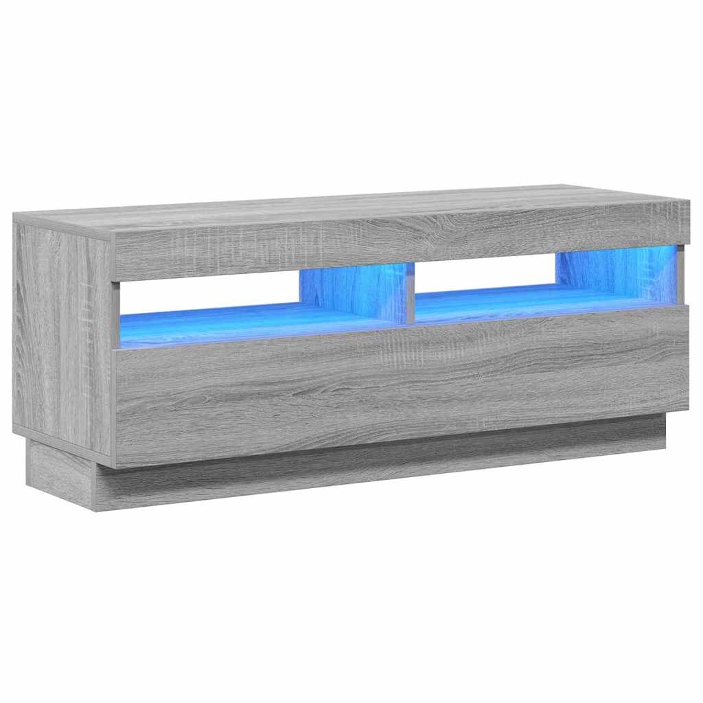 VidaXL Tv-meubel met LED-verlichting 100x35x40 cm grijs sonoma eiken