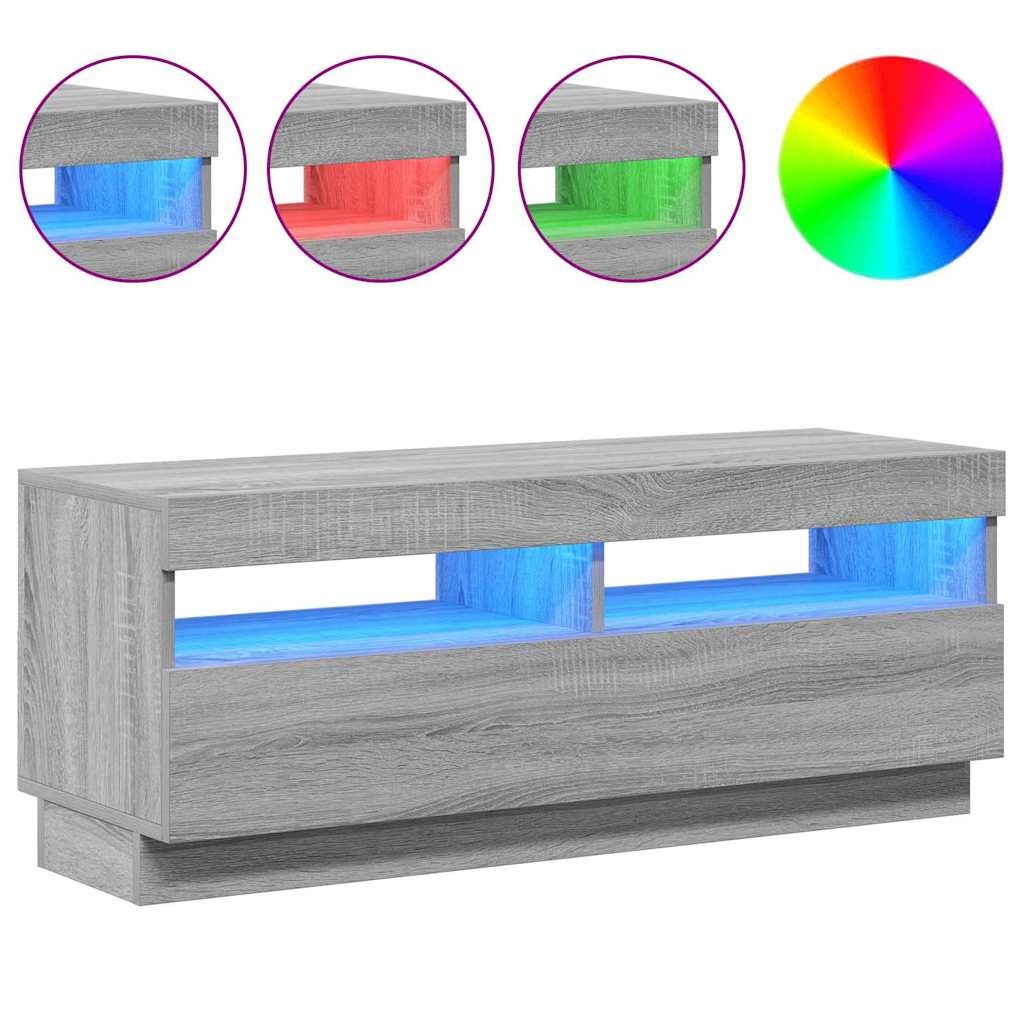 VidaXL Tv-meubel met LED-verlichting 100x35x40 cm grijs sonoma eiken