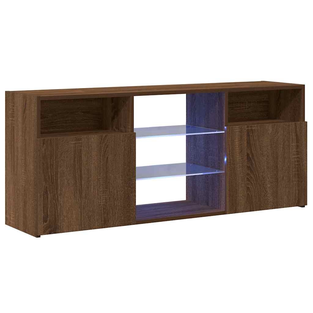 VidaXL Tv-meubel met LED-verlichting 120x30x50 cm bruin eikenkleur