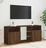 VidaXL Tv-meubel met LED-verlichting 120x30x50 cm bruin eikenkleur