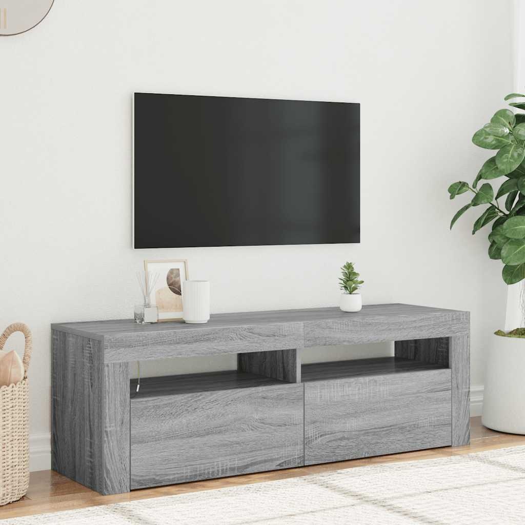 VidaXL Tv-meubel met LED-verlichting 120x35x40 cm grijs sonoma eiken