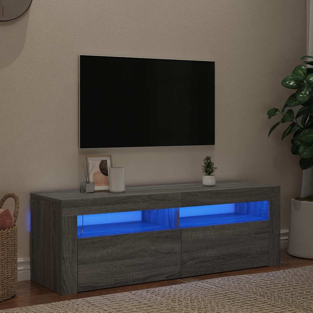 VidaXL Tv-meubel met LED-verlichting 120x35x40 cm grijs sonoma eiken