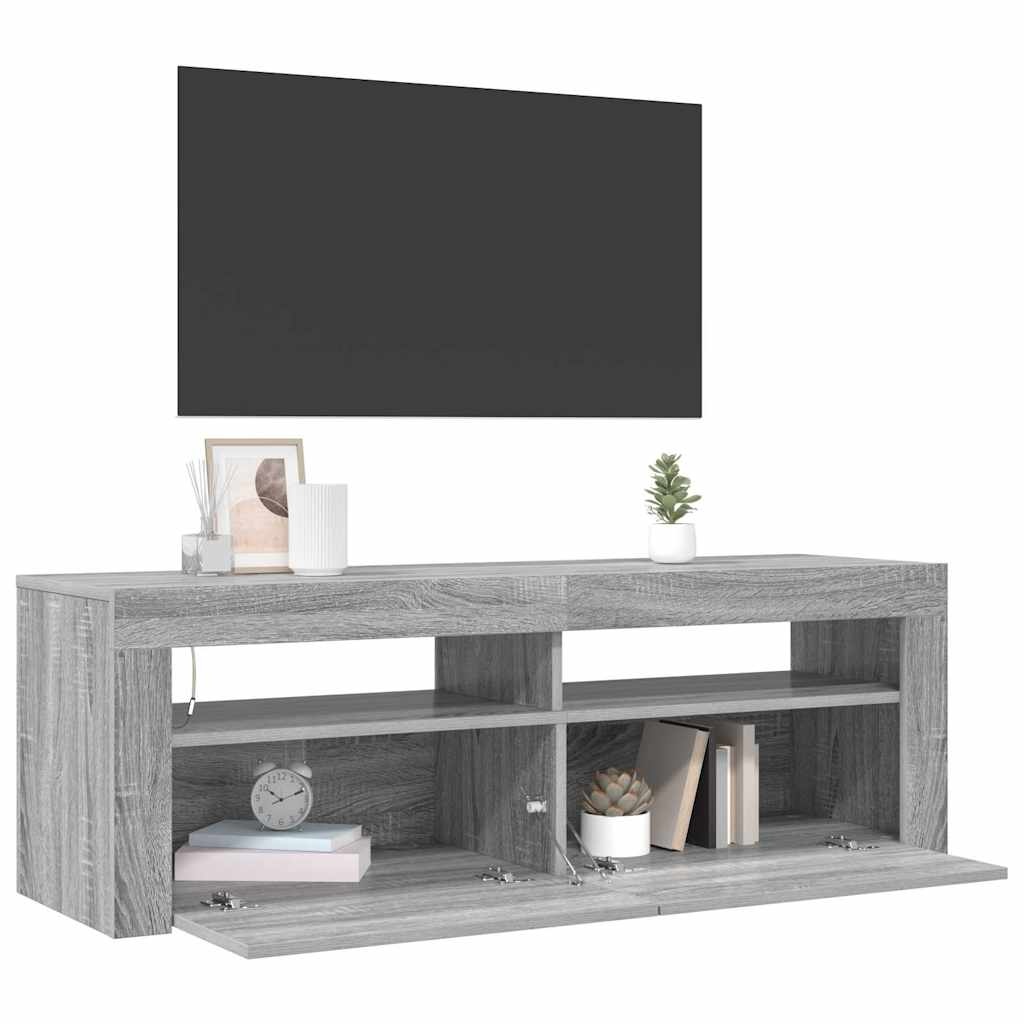 VidaXL Tv-meubel met LED-verlichting 120x35x40 cm grijs sonoma eiken