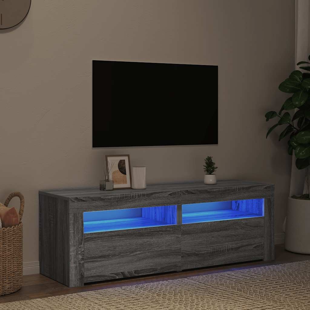 VidaXL Tv-meubel met LED-verlichting 120x35x40 cm grijs sonoma eiken