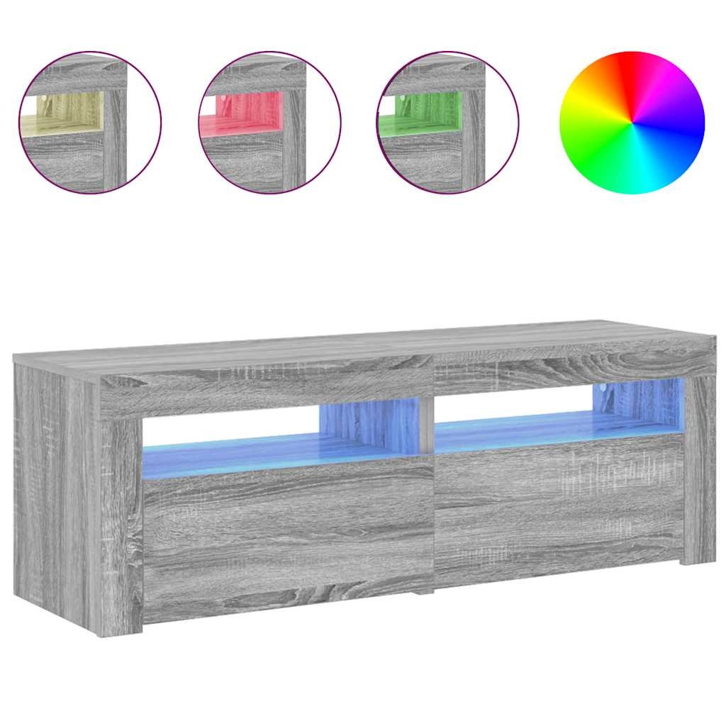 VidaXL Tv-meubel met LED-verlichting 120x35x40 cm grijs sonoma eiken