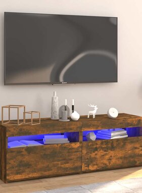 VidaXL Tv-meubel met LED-verlichting 120x35x40 cm gerookt eikenkleurig