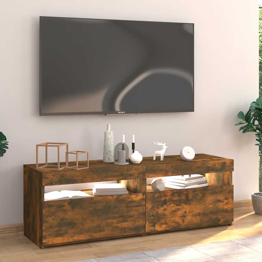 VidaXL Tv-meubel met LED-verlichting 120x35x40 cm gerookt eikenkleurig
