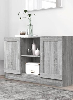 VidaXL Dressoir 120x30,5x70 cm bewerkt hout grijs sonoma eikenkleurig