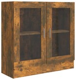 VidaXL Vitrinekast 82,5x30,5x80 cm bewerkt hout gerookt eikenkleurig