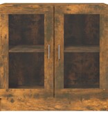 VidaXL Vitrinekast 82,5x30,5x80 cm bewerkt hout gerookt eikenkleurig