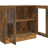 VidaXL Vitrinekast 82,5x30,5x80 cm bewerkt hout gerookt eikenkleurig
