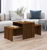 VidaXL Salontafelset 100x48x40 cm bewerkt hout bruin eikenkleur