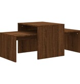 VidaXL Salontafelset 100x48x40 cm bewerkt hout bruin eikenkleur