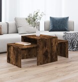 VidaXL Salontafelset 100x48x40 cm bewerkt hout gerookt eikenkleurig