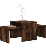 VidaXL Salontafelset 100x48x40 cm bewerkt hout gerookt eikenkleurig