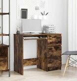 VidaXL Bureau 90x45x76 cm bewerkt hout gerookt eikenkleurig