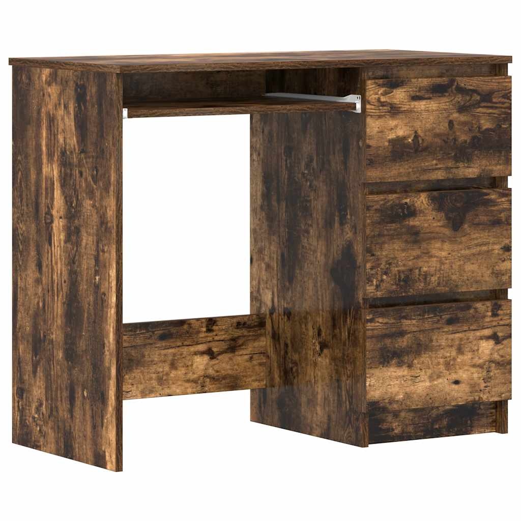 VidaXL Bureau 90x45x76 cm bewerkt hout gerookt eikenkleurig