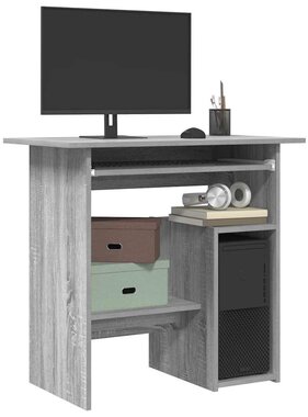 VidaXL Bureau 80x45x74 cm bewerkt hout grijs sonoma eikenkleurig