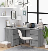 VidaXL Hoekbureau 145x100x76 cm bewerkt hout grijs sonoma eikenkleurig