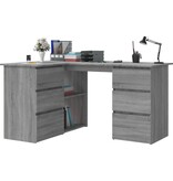 VidaXL Hoekbureau 145x100x76 cm bewerkt hout grijs sonoma eikenkleurig
