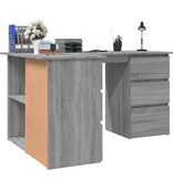 VidaXL Hoekbureau 145x100x76 cm bewerkt hout grijs sonoma eikenkleurig