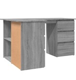 VidaXL Hoekbureau 145x100x76 cm bewerkt hout grijs sonoma eikenkleurig