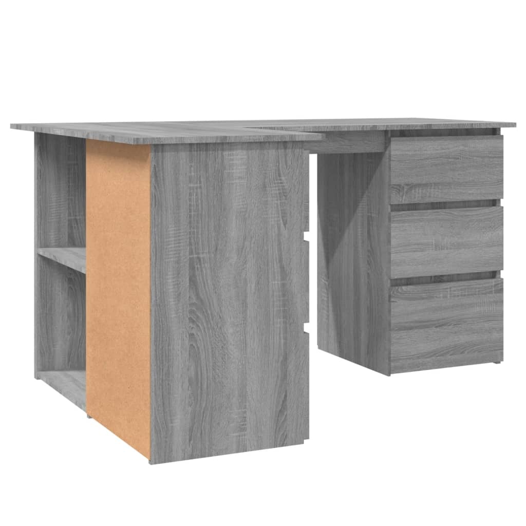 VidaXL Hoekbureau 145x100x76 cm bewerkt hout grijs sonoma eikenkleurig